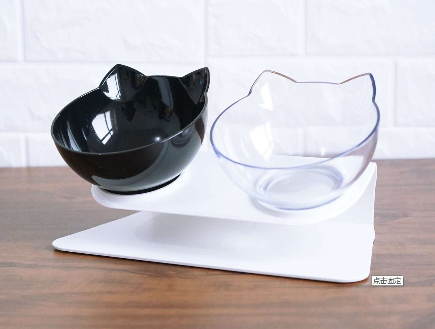 New Inclined Food Cat Ear Oblique Mouth Transparent Single Pet Bowl - key words