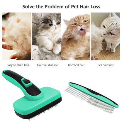 Retractable Pet Hair Brush Grooming Kit