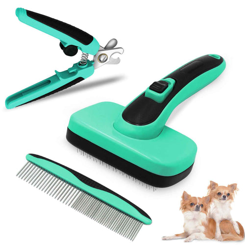 Retractable Pet Hair Brush Grooming Kit