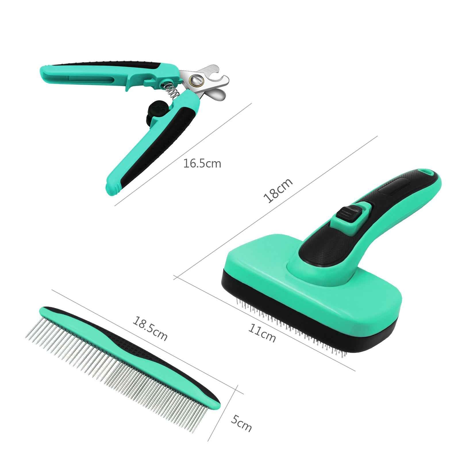 Retractable Pet Hair Brush Grooming Kit