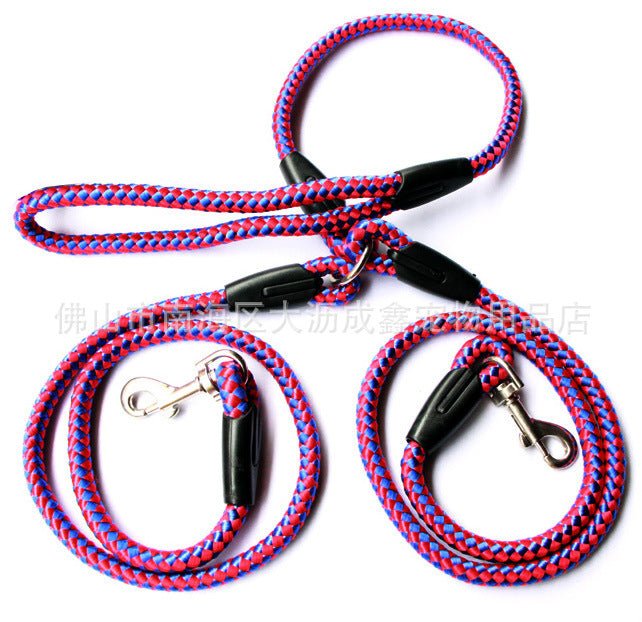 Double-Ended Traction Rope For Walking The Dog Hand-Double-Ended Traction Rope One Plus Two Leash Collar Pet Supplies Dog Collar - key words