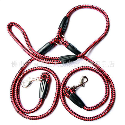 Double-Ended Traction Rope For Walking The Dog Hand-Double-Ended Traction Rope One Plus Two Leash Collar Pet Supplies Dog Collar - key words