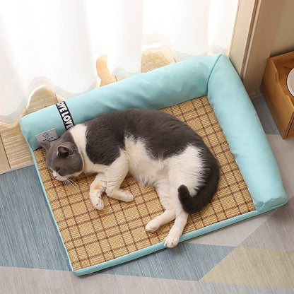 Summer Cooling Mats Cat Bed Dog Bed Dog Sofa Pet Mats Cat House Ice Pad Dog Sleeping Mats Cool Cold Bamboo Fiber Cat Bed - key words