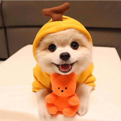 Cute Fruit Dog Clothes For Small Dogs Hoodies Winter Warm Fleece Pet Clothing Puppy Cat Costume Coat For French Chihuahua Outfit - key words