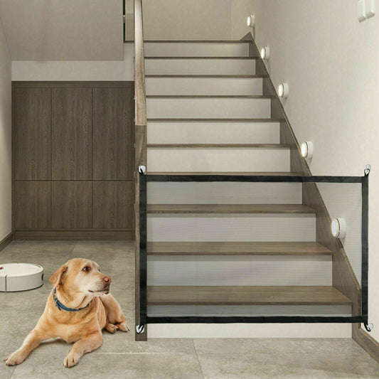 Pets Dog Cat Baby Safety Gate Mesh Fence Magic Portable Guard Net Stairs Doors - key words