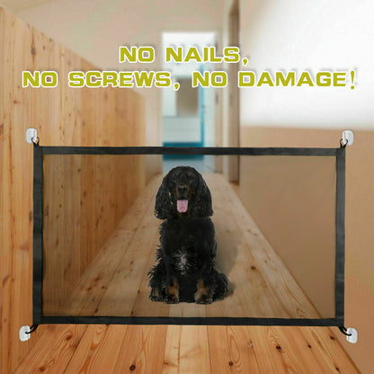 Pets Dog Cat Baby Safety Gate Mesh Fence Magic Portable Guard Net Stairs Doors - key words