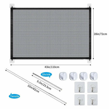 Pets Dog Cat Baby Safety Gate Mesh Fence Magic Portable Guard Net Stairs Doors - key words