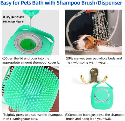 Pet Dog Shampoo Massager Brush Cat Massage Comb Grooming Scrubber Shower Brush For Bathing Short Hair Soft Silicone Brushes - key words
