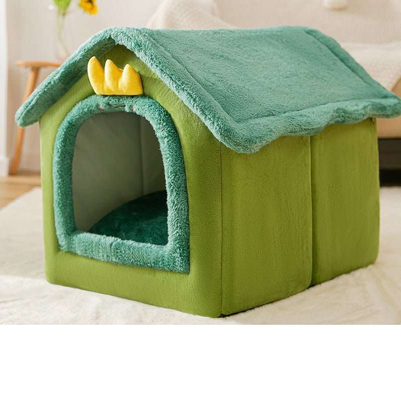 Foldable Dog House Pet Cat Bed Winter Dog Villa Sleep Kennel Removable Nest Warm Enclosed Cave Sofa Pets Supplies - key words