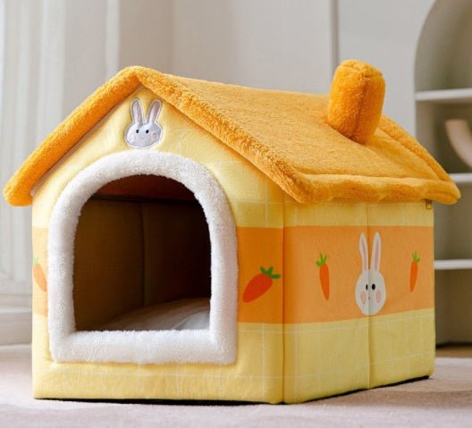 Foldable Dog House Pet Cat Bed Winter Dog Villa Sleep Kennel Removable Nest Warm Enclosed Cave Sofa Pets Supplies - key words