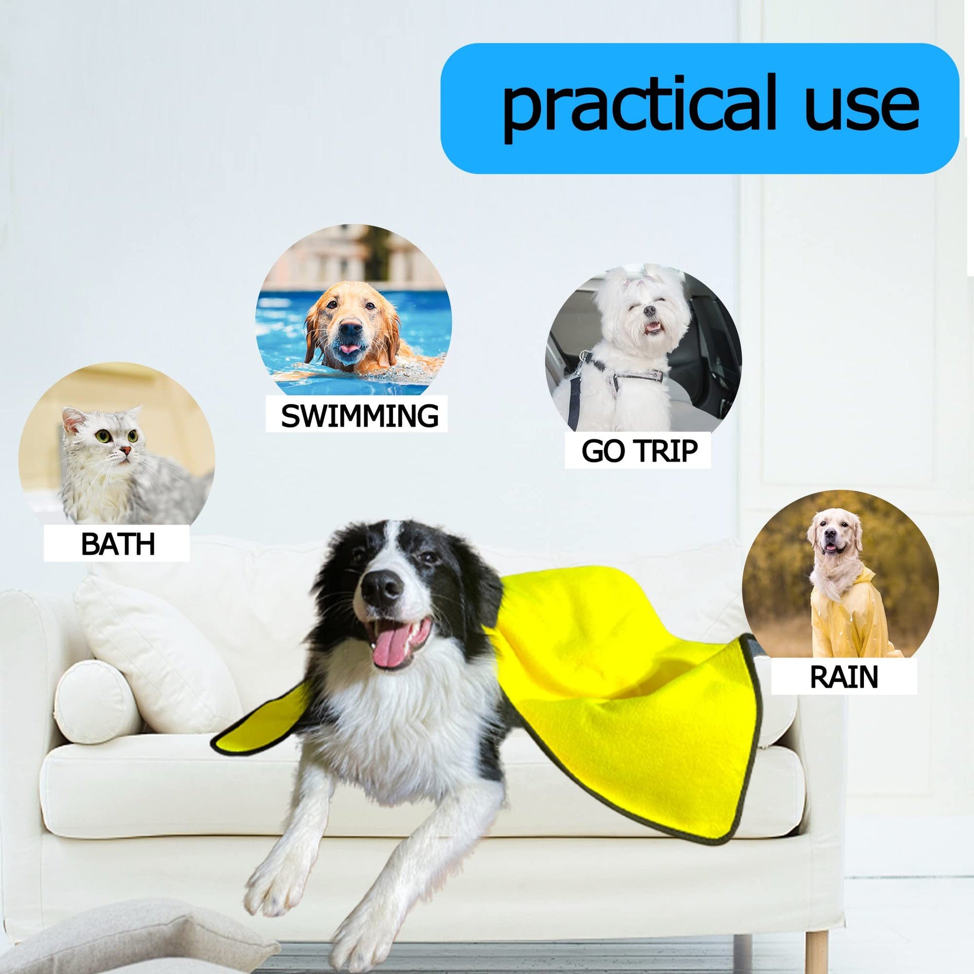 Dog Towels For Drying Dogs Drying Towel Dog Bath Towel, Quick-drying Pet Dog And Cat Towels Soft Fiber Towels Robe Super Absorbent Quick Drying Soft Microfiber Pet Towel For Dogs, Cats Yellow - key words