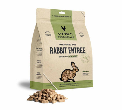Vital Essentials(R) Freeze - Dried Raw Rabbit Entree Dog Food Mini Nibs, - Everpeakgoods