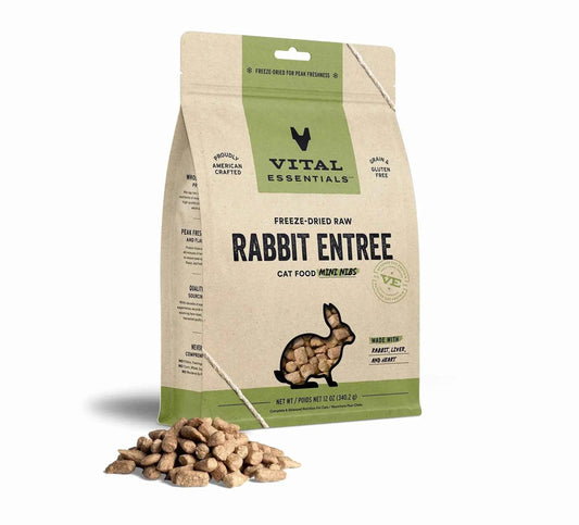 Vital Essentials(R) Freeze - Dried Raw Rabbit Entree Cat Food Mini Nibs - Everpeakgoods
