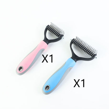 Stainless Double-sided Pet Brush Hair Removal Comb Grooming Dematting Dog Grooming Shedding Tools - key words