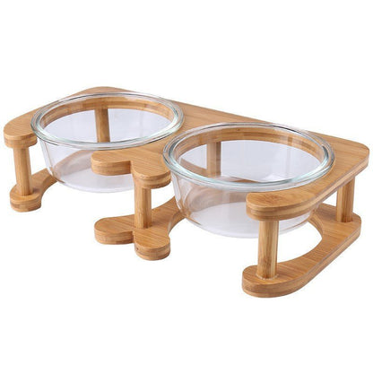 Glass cat bowl cat food bowl cat food bowl - key words