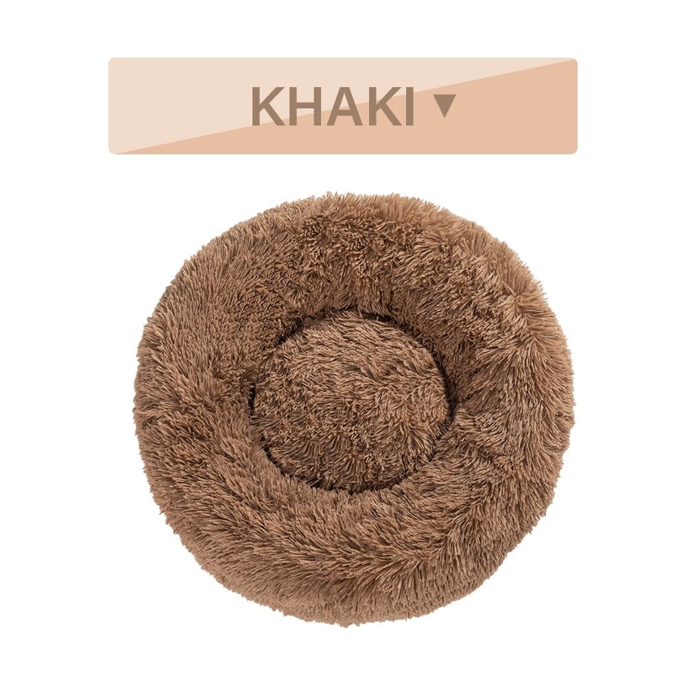 Fluffy Donut Dog Bed  Warm Soft Long Plush Pet Cushion Dog House Cat  Bed Washable Pet Sofa Mat Calming Samll Large Dog Beds - key words