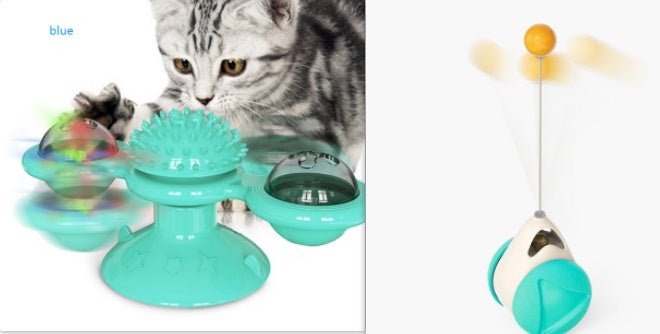 Cat Rotating Windmill Multi-Function Toys Itch Scratching Device Teeth Shining Toy - key words