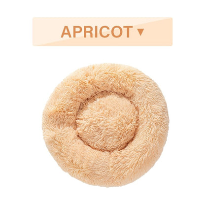 Fluffy Donut Dog Bed  Warm Soft Long Plush Pet Cushion Dog House Cat  Bed Washable Pet Sofa Mat Calming Samll Large Dog Beds - key words