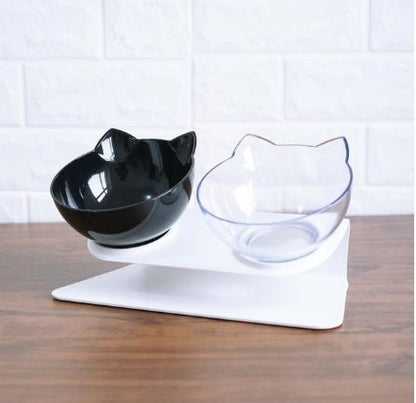 New Inclined Food Cat Ear Oblique Mouth Transparent Single Pet Bowl - key words