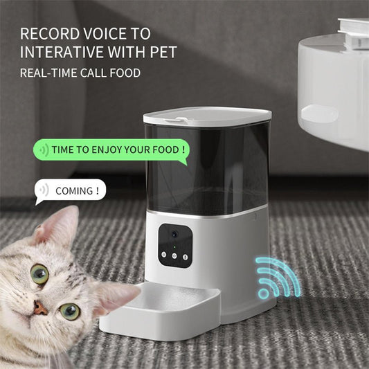 Pet Automatic Feeder Large Capacity Smart Voice Recorder APP Control Timer Feeding Cat Dog Food Dispenser With WiFi Pet Bowl - key words