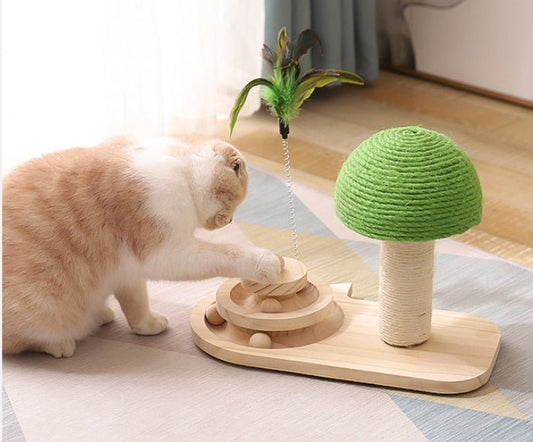 Pet Cat Tree Toys Cat Scratch Post Pet Furniture Scratching Post Cats Claw Scratcher Double Sisal Balls Cat Accessories - key words