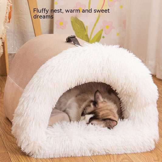 New Splice Portable Pet Nest Portable Autumn And Winter Warm Dog Nest Moisture-proof Long Fur Cat Nest Cross Border Pet Nest - key words