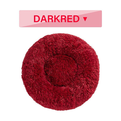 Fluffy Donut Dog Bed  Warm Soft Long Plush Pet Cushion Dog House Cat  Bed Washable Pet Sofa Mat Calming Samll Large Dog Beds - key words