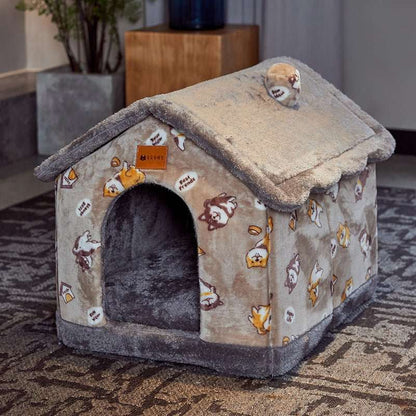 Foldable Dog House Pet Cat Bed Winter Dog Villa Sleep Kennel Removable Nest Warm Enclosed Cave Sofa Pets Supplies - key words