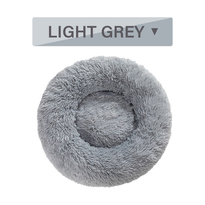 Fluffy Donut Dog Bed  Warm Soft Long Plush Pet Cushion Dog House Cat  Bed Washable Pet Sofa Mat Calming Samll Large Dog Beds - key words