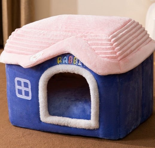 Foldable Dog House Pet Cat Bed Winter Dog Villa Sleep Kennel Removable Nest Warm Enclosed Cave Sofa Pets Supplies - key words