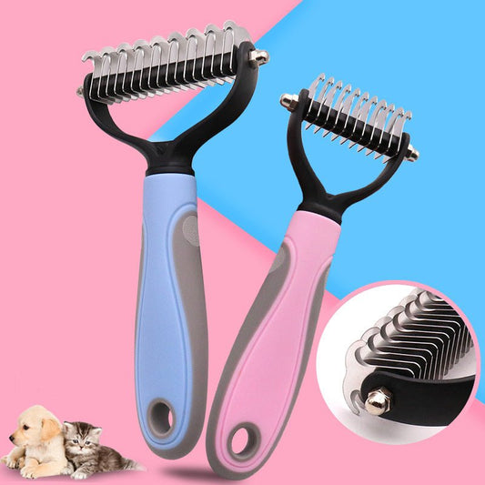 Stainless Double-sided Pet Brush Hair Removal Comb Grooming Dematting Dog Grooming Shedding Tools - key words