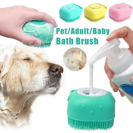 Silicone Dog Bath Massage Gloves Brush Pet Cat Bathroom Cleaning Tool Comb Brush For Dog Can Pour Shampoo Dog Grooming Supplies - key words