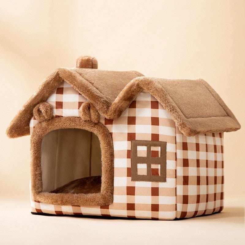 Foldable Dog House Pet Cat Bed Winter Dog Villa Sleep Kennel Removable Nest Warm Enclosed Cave Sofa Pets Supplies - key words