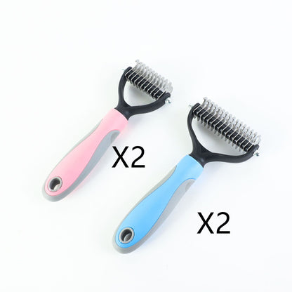 Stainless Double-sided Pet Brush Hair Removal Comb Grooming Dematting Dog Grooming Shedding Tools - key words