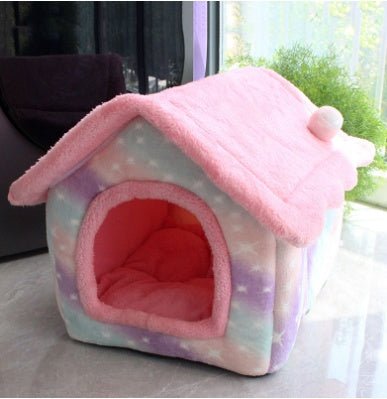 Foldable Dog House Pet Cat Bed Winter Dog Villa Sleep Kennel Removable Nest Warm Enclosed Cave Sofa Pets Supplies - key words