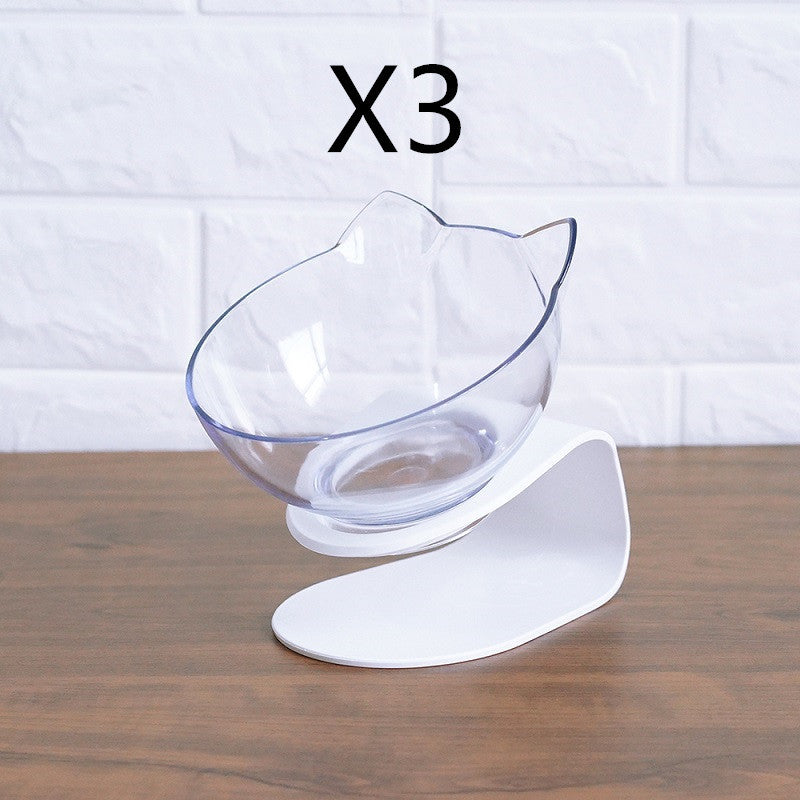 Non Slip Double Cat Bowl With Raised Stand Pet Food Cat Feeder Protect Cervical Vertebra Dog Bowl Transparent Pet Products - key words