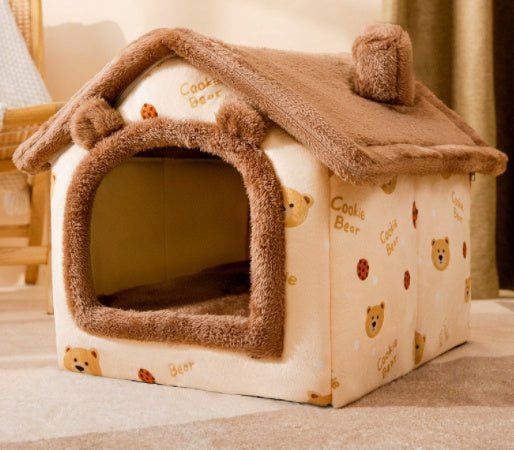 Foldable Dog House Pet Cat Bed Winter Dog Villa Sleep Kennel Removable Nest Warm Enclosed Cave Sofa Pets Supplies - key words