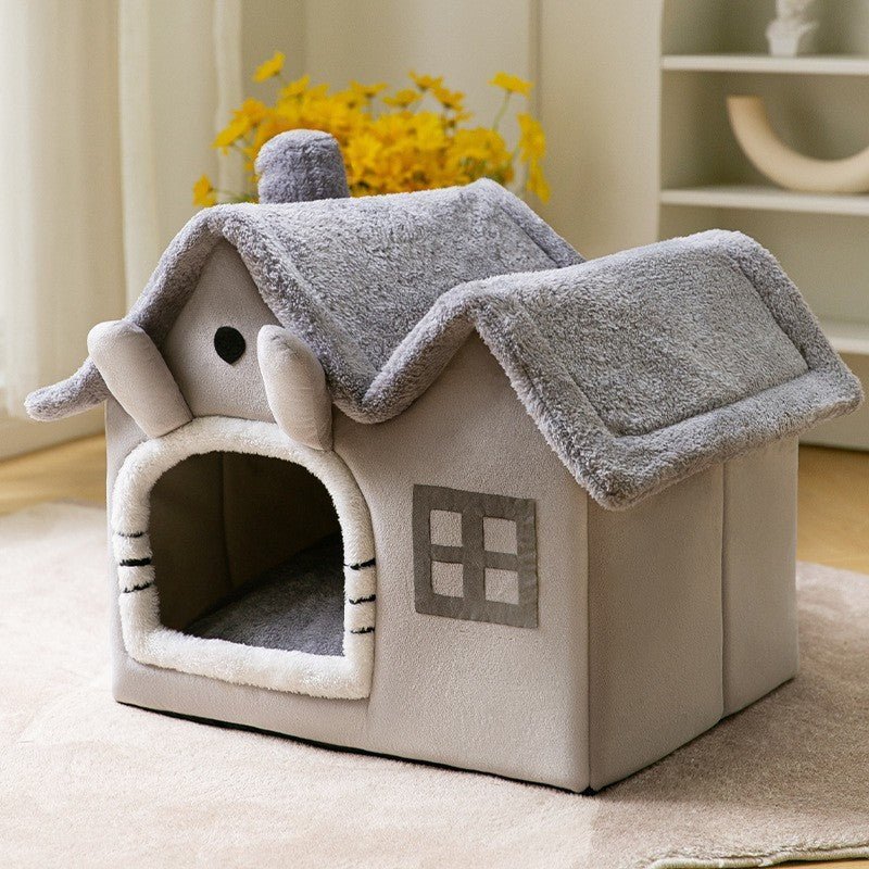 Foldable Dog House Pet Cat Bed Winter Dog Villa Sleep Kennel Removable Nest Warm Enclosed Cave Sofa Pets Supplies - key words