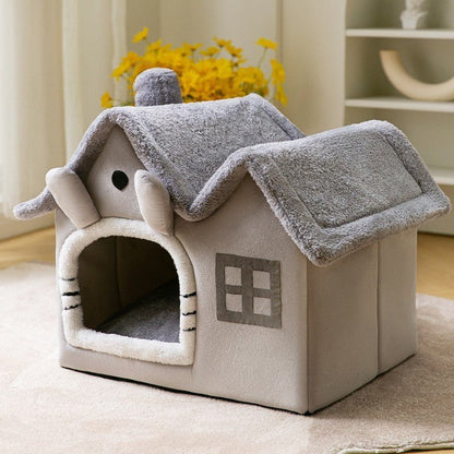Foldable Dog House Pet Cat Bed Winter Dog Villa Sleep Kennel Removable Nest Warm Enclosed Cave Sofa Pets Supplies - key words