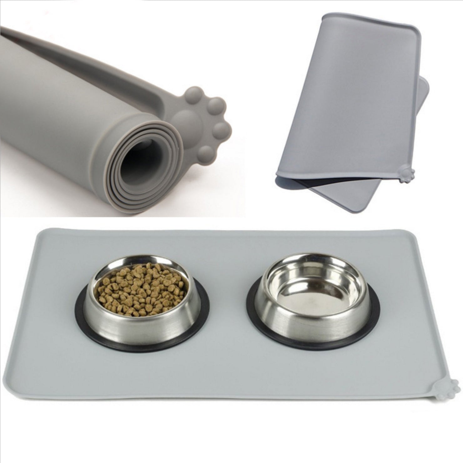 Waterproof Pet Mat For Dogs And Cats Pure Color Silicone Pet Food Mat - key words