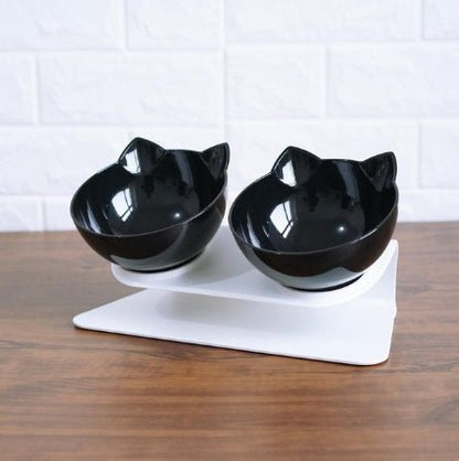 New Inclined Food Cat Ear Oblique Mouth Transparent Single Pet Bowl - key words