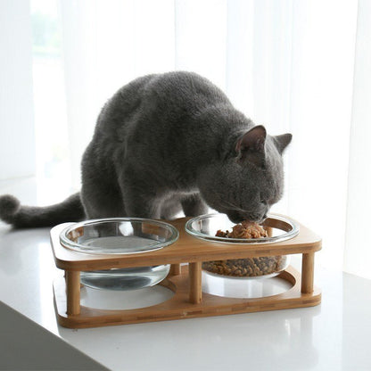Glass cat bowl cat food bowl cat food bowl - key words