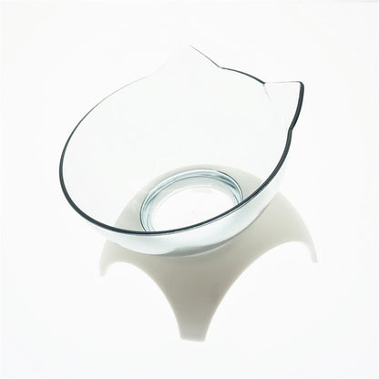 Non Slip Double Cat Bowl With Raised Stand Pet Food Cat Feeder Protect Cervical Vertebra Dog Bowl Transparent Pet Products - key words