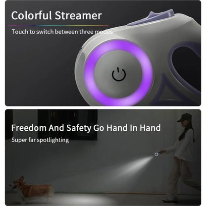 3 And 5M Dog Leash Light Retractable Pet Leads Traction Rope Belt Durable Large Dog Walk Run Leash Lead Automatic Cat Lead Extension - key words