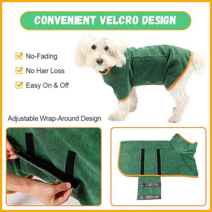 Absorbent Pet Bathrobe With Waist-wrapped Microfiber - key words