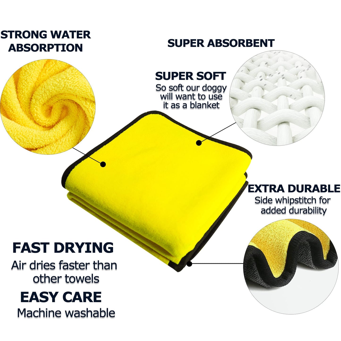 Dog Towels For Drying Dogs Drying Towel Dog Bath Towel, Quick-drying Pet Dog And Cat Towels Soft Fiber Towels Robe Super Absorbent Quick Drying Soft Microfiber Pet Towel For Dogs, Cats Yellow - key words