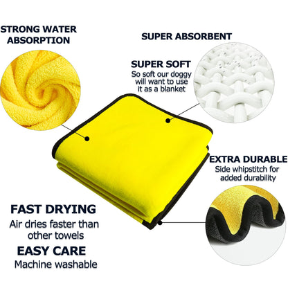 Dog Towels For Drying Dogs Drying Towel Dog Bath Towel, Quick-drying Pet Dog And Cat Towels Soft Fiber Towels Robe Super Absorbent Quick Drying Soft Microfiber Pet Towel For Dogs, Cats Yellow - key words