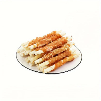 100g/400g(3.53oz/14.11oz) Chicken Wrapped Rawhide Sticks, Dog Treats For Small, Medium, & Large Dog, Made With Real Chicken - key words