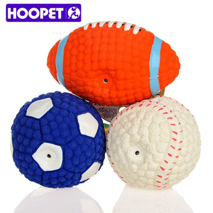HOOPET Pet Dog Toy Balls Squeak Puppy Toys Interesting Tennis Football Tooth Cleaning Toys for Dogs - key words