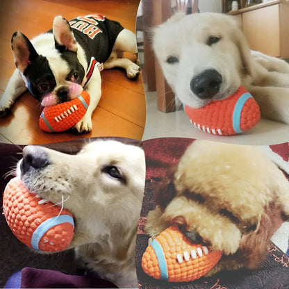 HOOPET Pet Dog Toy Balls Squeak Puppy Toys Interesting Tennis Football Tooth Cleaning Toys for Dogs - key words